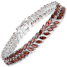 Load image into Gallery viewer, 18.40 Carat Genuine Garnet .925 Sterling Silver Bracelet
