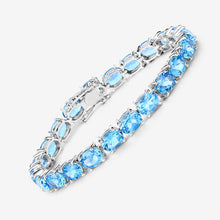 Load image into Gallery viewer, 35.20 Carat Genuine Swiss Blue Topaz .925 Sterling Silver Bracelet
