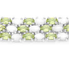 Load image into Gallery viewer, 19.73 Carat Genuine Opal and Peridot .925 Sterling Silver Bracelet
