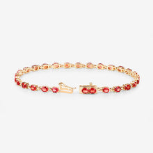 Load image into Gallery viewer, 7.00 Carat Genuine Orange Sapphire 14K Yellow Gold Bracelet

