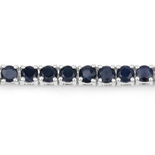 Load image into Gallery viewer, 2.41 Carat Genuine Blue Sapphire and White Zircon .925 Sterling Silver Bracelet
