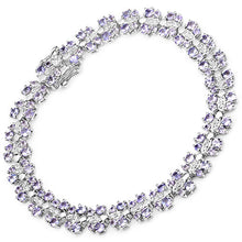 Load image into Gallery viewer, 7.02 Carat Genuine Tanzanite and White Sapphire .925 Sterling Silver Bracelet
