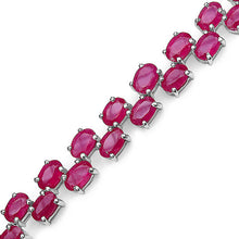 Load image into Gallery viewer, 25.30 Carat Genuine Glass Filled Ruby .925 Sterling Silver Bracelet
