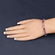 Load image into Gallery viewer, 21.84 Carat Genuine Amethyst and Rhodolite Granet .925 Sterling Silver Bracelet
