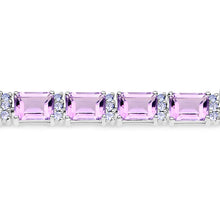 Load image into Gallery viewer, 19.19 Carat Genuine Amethyst and Tanzanite .925 Sterling Silver Bracelet
