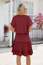 Load image into Gallery viewer, Short Sleeve Tiered Mini Dress Feminine &amp; Flowy Modern Women Summer Dress
