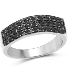 Load image into Gallery viewer, 0.35 Carat Genuine Black Diamond .925 Sterling Silver Ring
