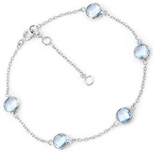 Load image into Gallery viewer, 5.00 Carat Genuine Blue Topaz .925 Sterling Silver Bracelet
