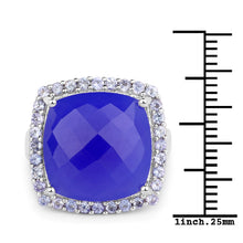 Load image into Gallery viewer, 11.56 Carat Genuine Blue Chelcedonia and Tanzanite .925 Sterling Silver Ring
