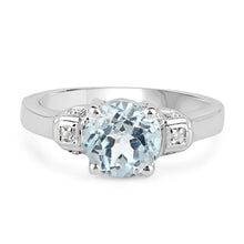 将图片加载到图库查看器，2.28 Carat Genuine Blue Topaz and White Topaz .925 Sterling Silver Ring
