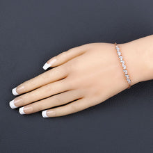 Load image into Gallery viewer, 0.89 Carat Genuine Morganite and White Topaz .925 Sterling Silver Bracelet
