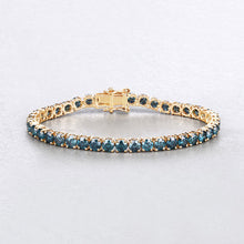 Load image into Gallery viewer, 12.95 Carat Genuine Blue Diamond 14K Yellow Gold Bracelet
