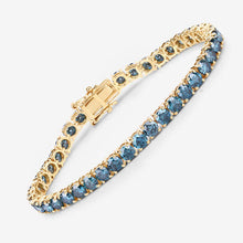 Load image into Gallery viewer, 12.95 Carat Genuine Blue Diamond 14K Yellow Gold Bracelet
