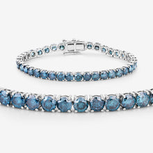 Load image into Gallery viewer, 14.33 Carat Genuine Blue Diamond 14K White Gold Bracelet
