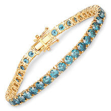 Load image into Gallery viewer, 14.33 Carat Genuine Blue Diamond 14K Yellow Gold Bracelet
