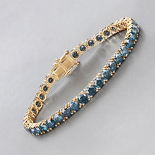Load image into Gallery viewer, 14.33 Carat Genuine Blue Diamond 14K Yellow Gold Bracelet
