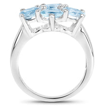 Load image into Gallery viewer, 3.57 Carat Genuine  Blue Topaz .925 Sterling Silver Ring
