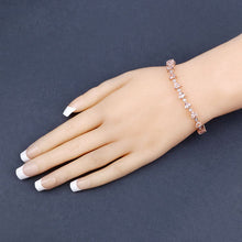 Load image into Gallery viewer, 7.56 Carat Genuine Morganite and White Diamond 14K Rose Gold Bracelet
