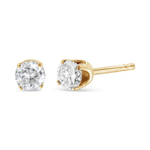 Load image into Gallery viewer, 14K Yellow Gold 1/2 Cttw Round-Cut Diamond Solitaire Stud Earrings (O-P Color, SI2-I1 Clarity)
