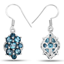 Load image into Gallery viewer, 4.32 Carat Genuine London Blue Topaz .925 Sterling Silver Earrings
