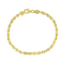Load image into Gallery viewer, 5.0mm 10k Yellow Gold Solid Diamond Cut Rope Bracelet
