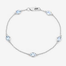 Load image into Gallery viewer, 1.80 Carat Genuine Blue Topaz .925 Sterling Silver Bracelet
