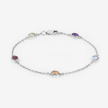 Load image into Gallery viewer, 1.83 Carat Genuine Multi Stones .925 Sterling Silver Bracelet
