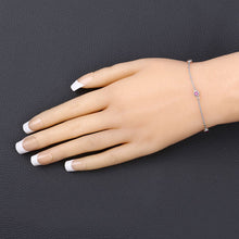 将图片加载到图库查看器，0.65 Carat Genuine Ruby .925 Sterling Silver Bracelet

