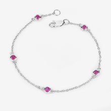 将图片加载到图库查看器，0.65 Carat Genuine Ruby .925 Sterling Silver Bracelet
