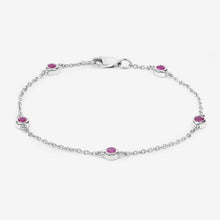 将图片加载到图库查看器，0.65 Carat Genuine Ruby .925 Sterling Silver Bracelet
