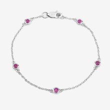 将图片加载到图库查看器，0.65 Carat Genuine Ruby .925 Sterling Silver Bracelet
