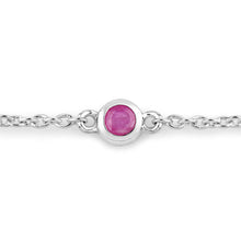 将图片加载到图库查看器，0.65 Carat Genuine Ruby .925 Sterling Silver Bracelet
