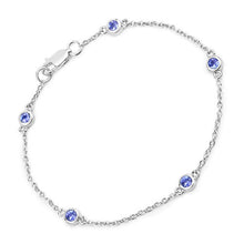Load image into Gallery viewer, 0.50 Carat Genuine Tanzanite .925 Sterling Silver Bracelet

