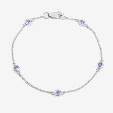 Load image into Gallery viewer, 0.50 Carat Genuine Tanzanite .925 Sterling Silver Bracelet
