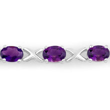 Load image into Gallery viewer, 4.00 Carat Genuine Amethyst .925 Sterling Silver Bracelet
