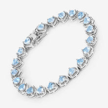Load image into Gallery viewer, 10.50 Carat Genuine Blue Topaz .925 Sterling Silver Bracelet
