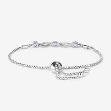 Load image into Gallery viewer, 0.74 Carat Genuine Aquamarine and White Sapphire .925 Sterling Silver Bracelet

