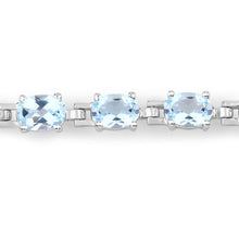 Load image into Gallery viewer, 7.60 Carat Genuine Blue Topaz .925 Sterling Silver Bracelet
