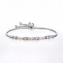 Load image into Gallery viewer, 1.81 Carat Genuine Tanzanite and White Topaz .925 Sterling Silver Bracelet

