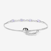 Load image into Gallery viewer, 1.81 Carat Genuine Tanzanite and White Topaz .925 Sterling Silver Bracelet
