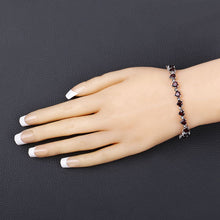 Load image into Gallery viewer, 11.62 Carat Genuine Garnet and White Diamond .925 Sterling Silver Bracelet
