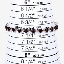 Load image into Gallery viewer, 11.62 Carat Genuine Garnet and White Diamond .925 Sterling Silver Bracelet
