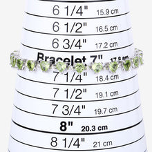 将图片加载到图库查看器，10.24 Carat Genuine Peridot and White Diamond .925 Sterling Silver Bracelet
