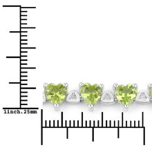 将图片加载到图库查看器，10.24 Carat Genuine Peridot and White Diamond .925 Sterling Silver Bracelet
