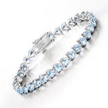 Load image into Gallery viewer, 15.50 Carat Genuine Blue Topaz .925 Sterling Silver Bracelet
