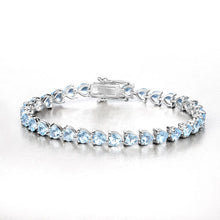 Load image into Gallery viewer, 15.50 Carat Genuine Blue Topaz .925 Sterling Silver Bracelet
