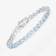Load image into Gallery viewer, 15.50 Carat Genuine Blue Topaz .925 Sterling Silver Bracelet
