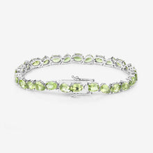 Load image into Gallery viewer, 21.37 Carat Genuine Peridot .925 Sterling Silver Bracelet
