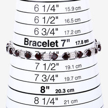 Load image into Gallery viewer, 11.10 Carat Genuine Garnet and White Diamond .925 Sterling Silver Bracelet
