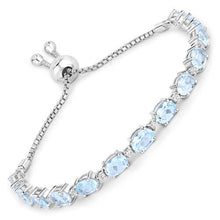 Load image into Gallery viewer, 12.83 Carat Genuine Blue Topaz and White Topaz .925 Sterling Silver Bracelet
